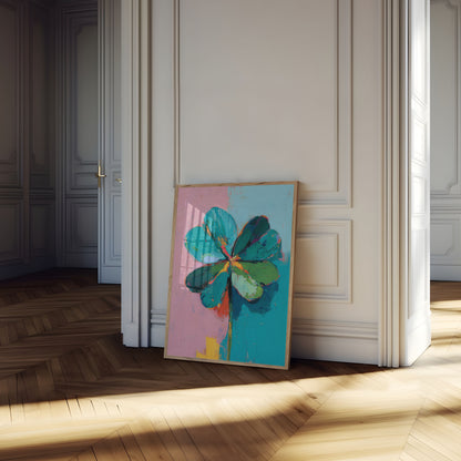 Vibrant blomsterabstrakt kunstplakat