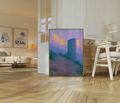 Poster Notte Lunare Torre Medievale