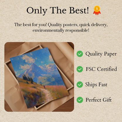 Cartaz Alpino do Montanhista com Vista Panorâmica