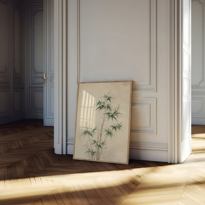 Elegante póster de bambú zen