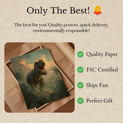 Prehistoric T-Rex Roaring Poster