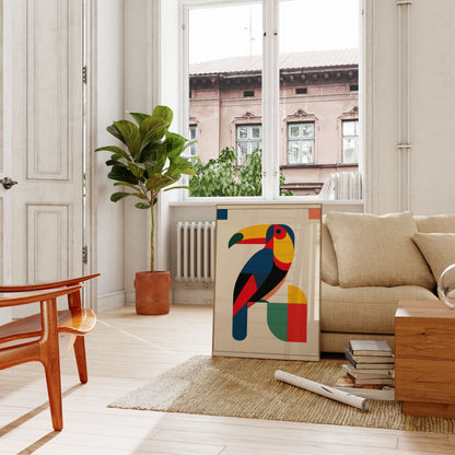 Geometric Toucan Color Poster