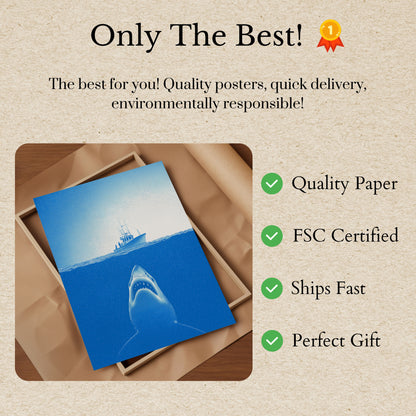 Shark Beneath the Boat Poster