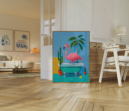 Flamingo Badtijd Poster