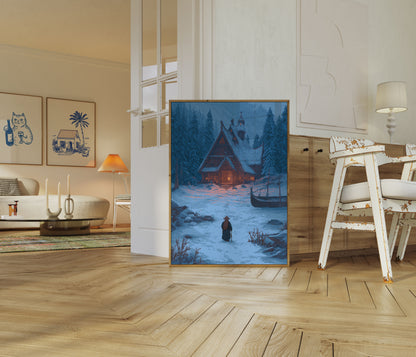 Winter Castle in the Snow Poster