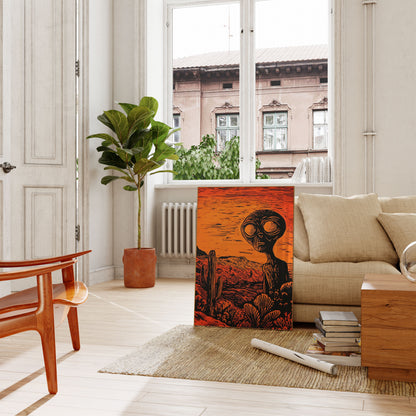 Alien Desert Sunset Poster