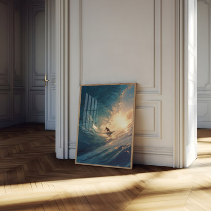 Golden Wave Surf Poster