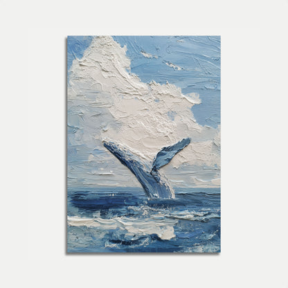 Breaching Whale Ocean Art Poster
