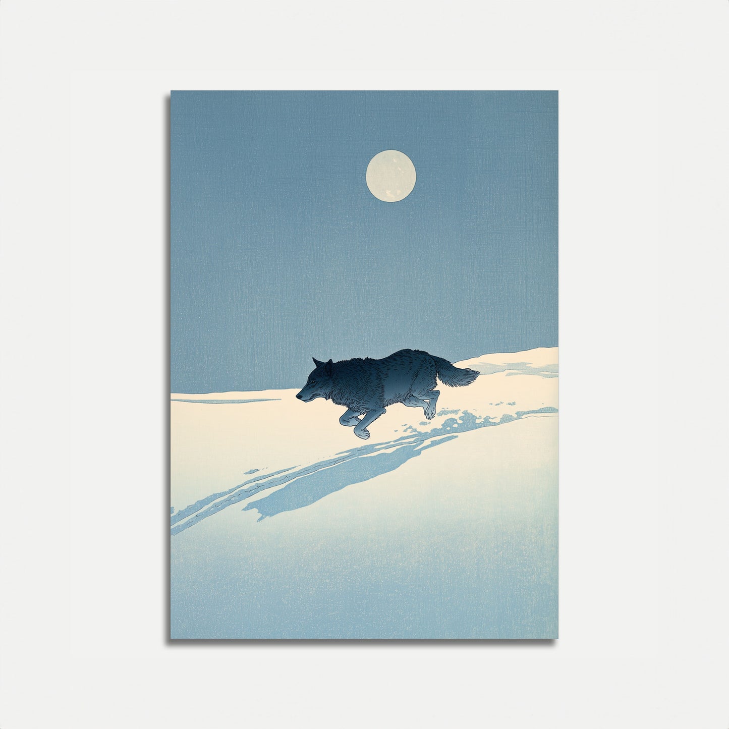 Wolf in Winter Moonlight Poster