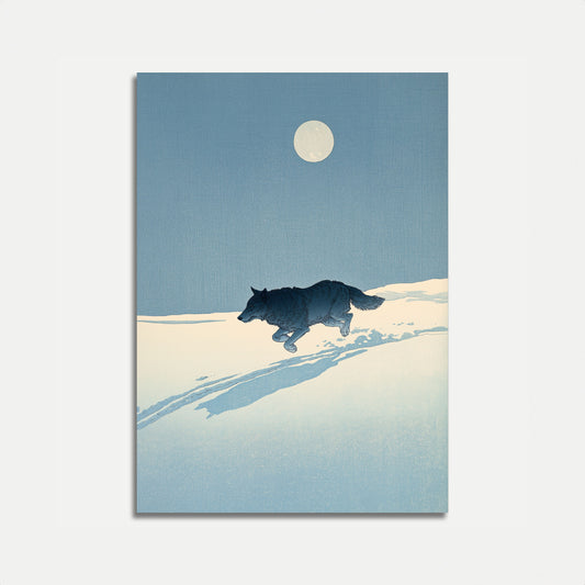 Wolf in Winter Moonlight Poster