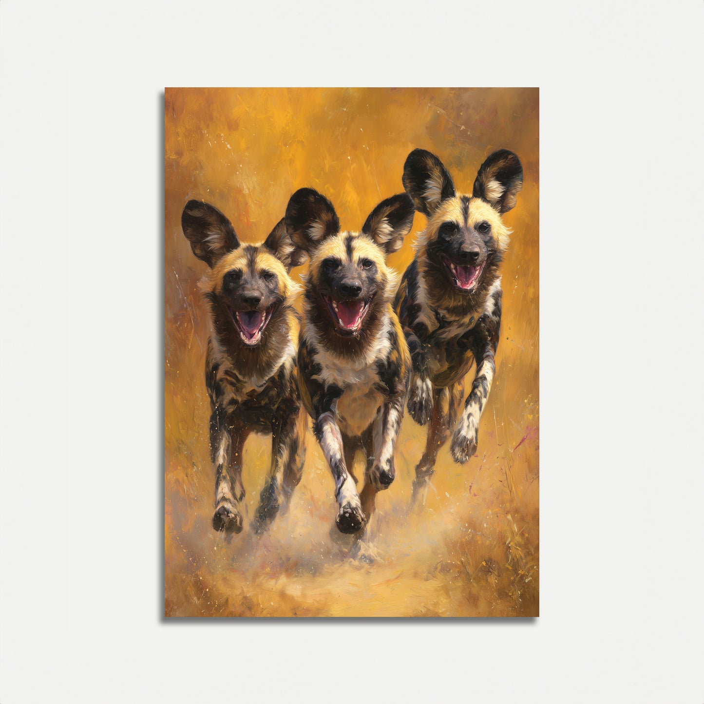 Wild Dogs Running Together Poster