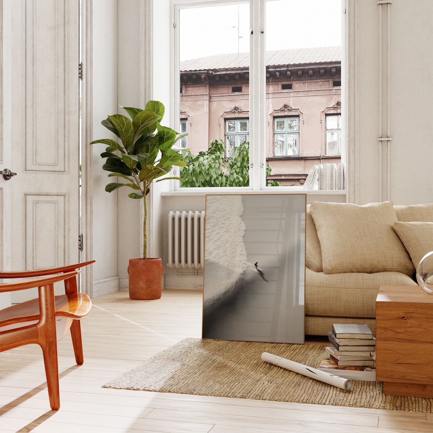 Surfing the Monochrome Wave Poster