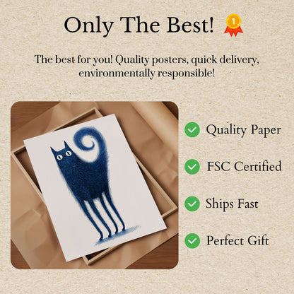 Furry Blue Cat Whiskers Poster