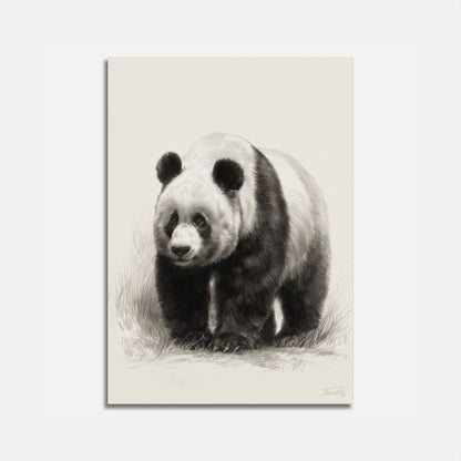 Majestic Panda Black and White Poster