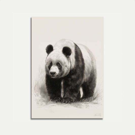 Majestic Panda Black and White Poster