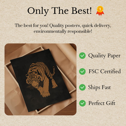 Fierce Golden Tiger Poster