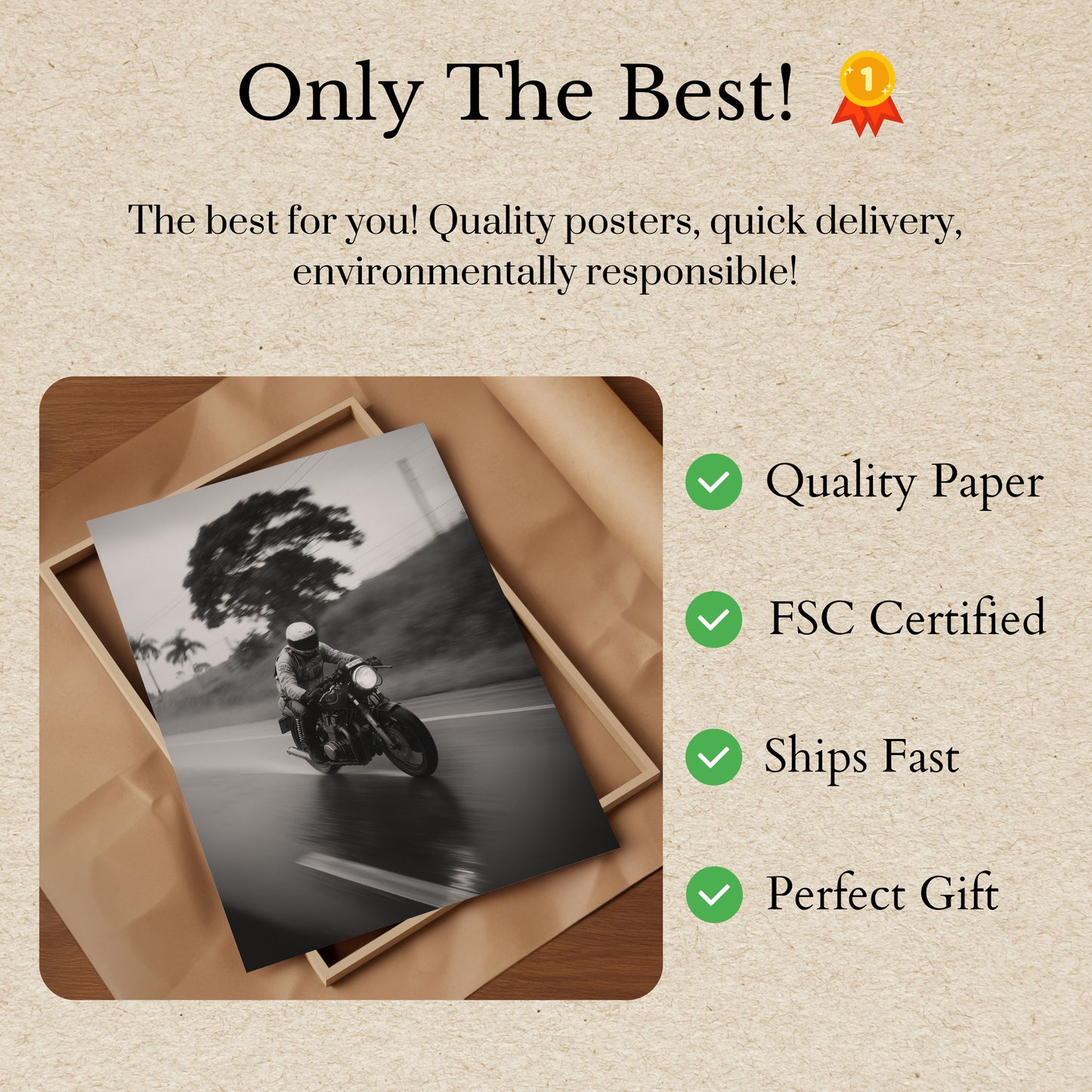 Affiche Vintage de Moto Speed Rider