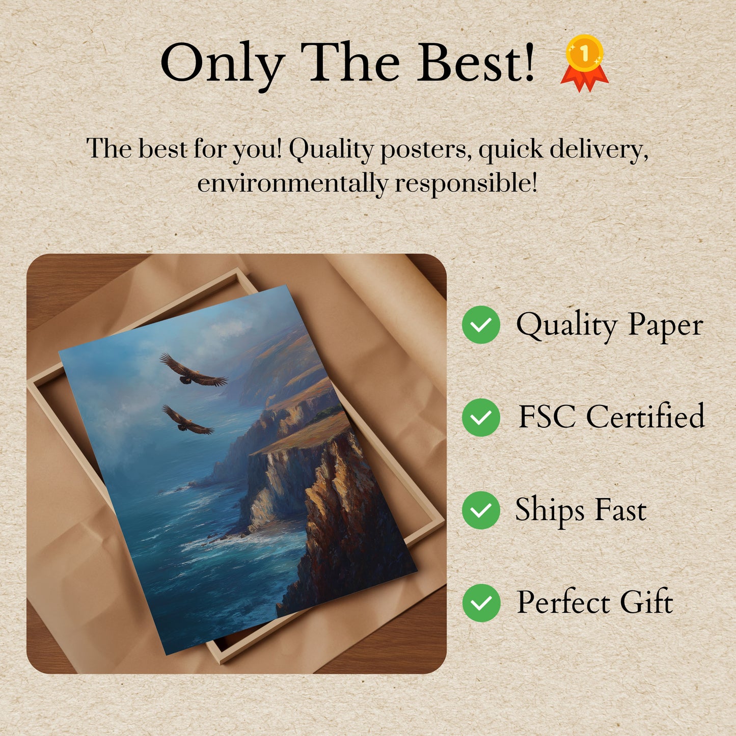 Eagles Over Coastal Cliffs Poster