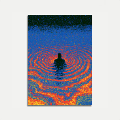 Meditativ svømmer i kosmiske vande plakat