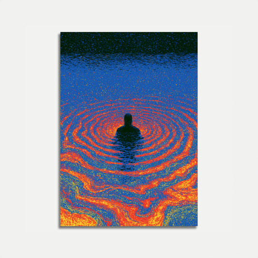 Meditativ svømmer i kosmiske vande plakat