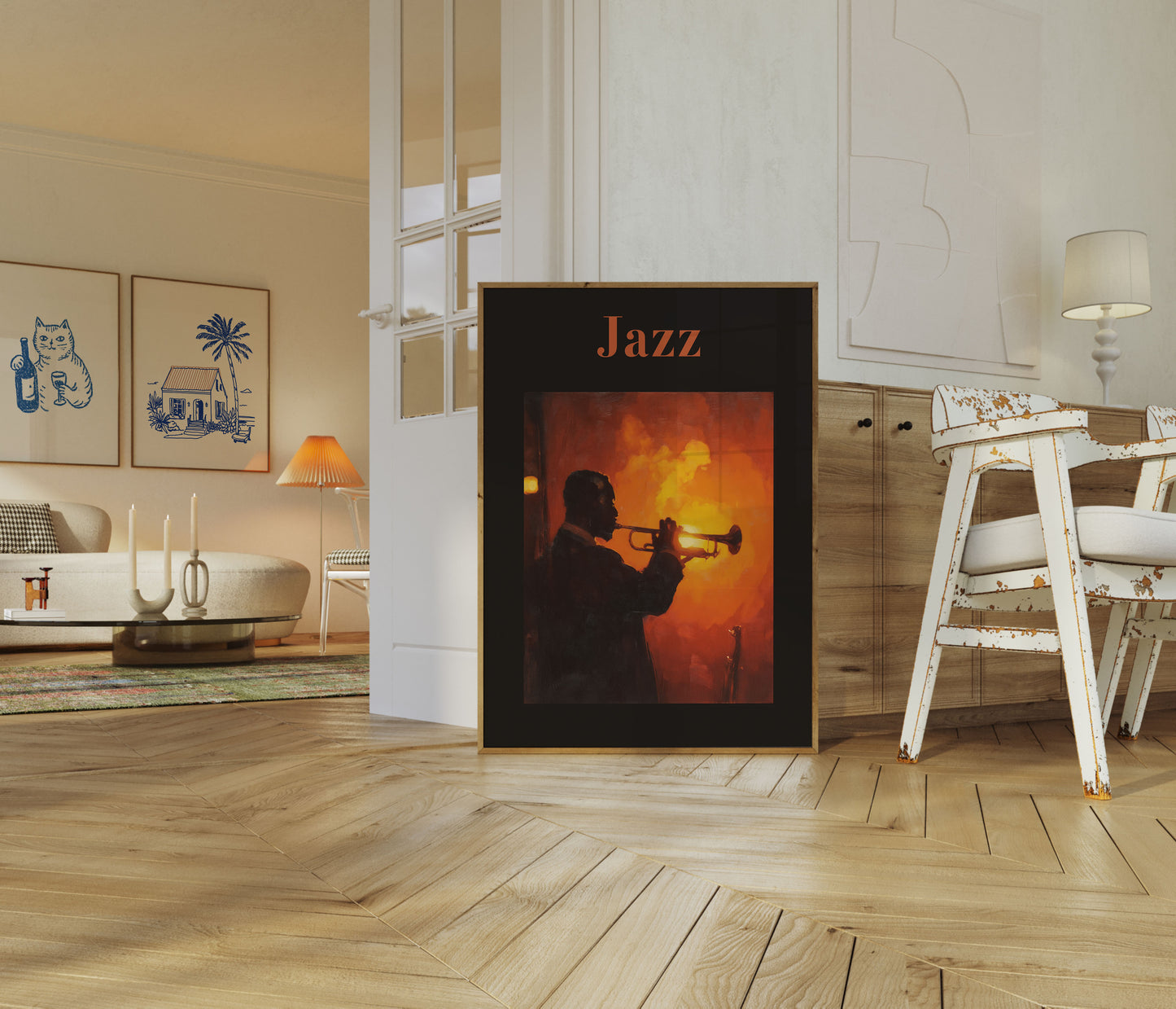 Jazz-Trompeter-Silhouetten-Poster