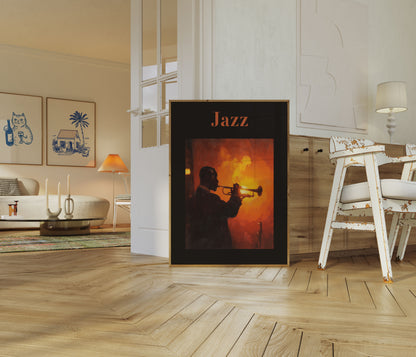 Jazz-Trompeter-Silhouetten-Poster