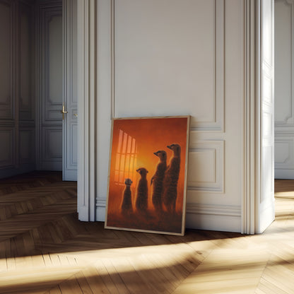 Affiche Suricates Debout dans la Savane