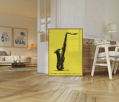 Vintage Jazz-Saxophon-Plakat Wien