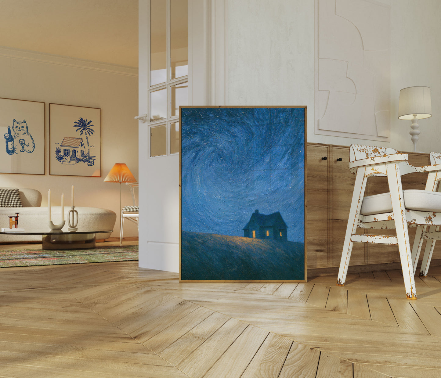Starry Night House Poster