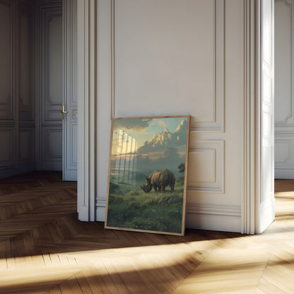 Majestic Rhino Wilderness Poster