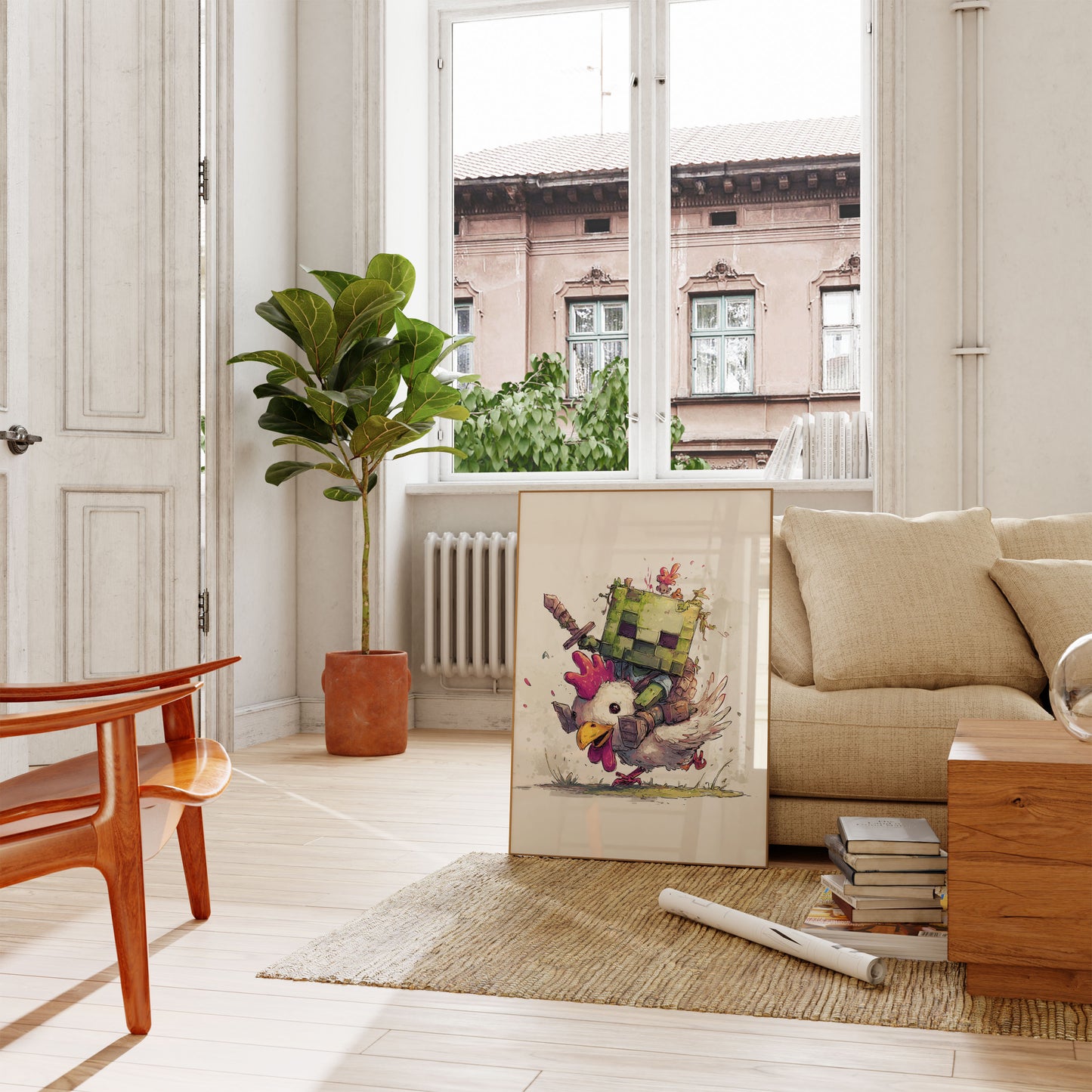 Minecraft Chickenkrijger Poster