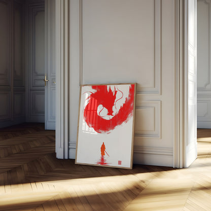 Crimson Dragon Warrior Poster