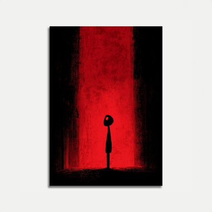 Sagoma Solitaria Poster Rosso