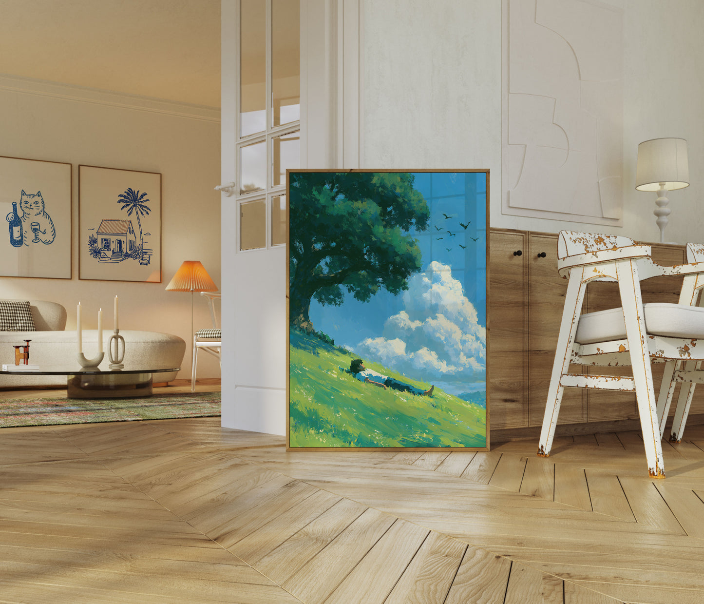 Peaceful Hillside Landscape Poster