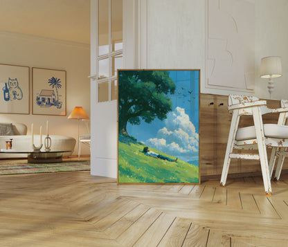 Peaceful Hillside Landscape Poster
