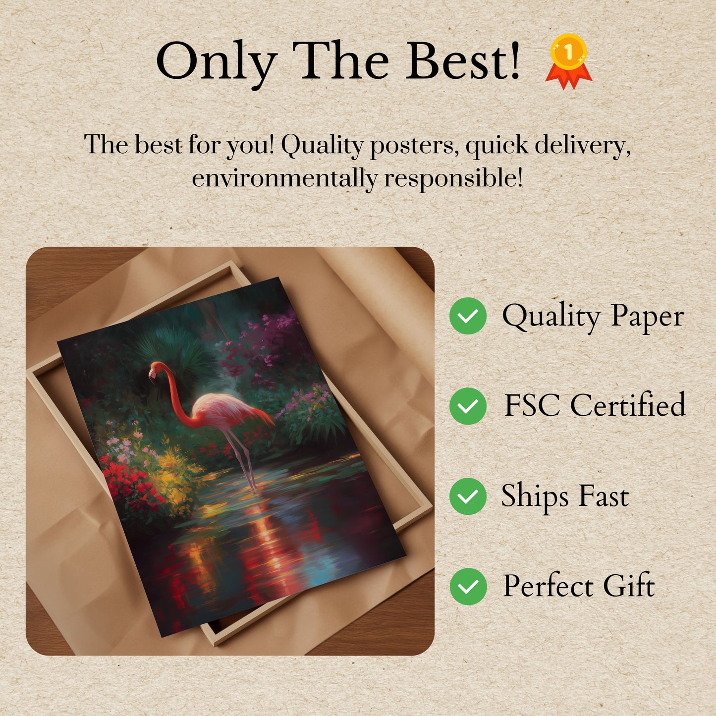 Póster del jardín del flamenco carmesí