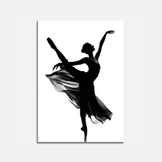 Póster de silueta de ballet etéreo