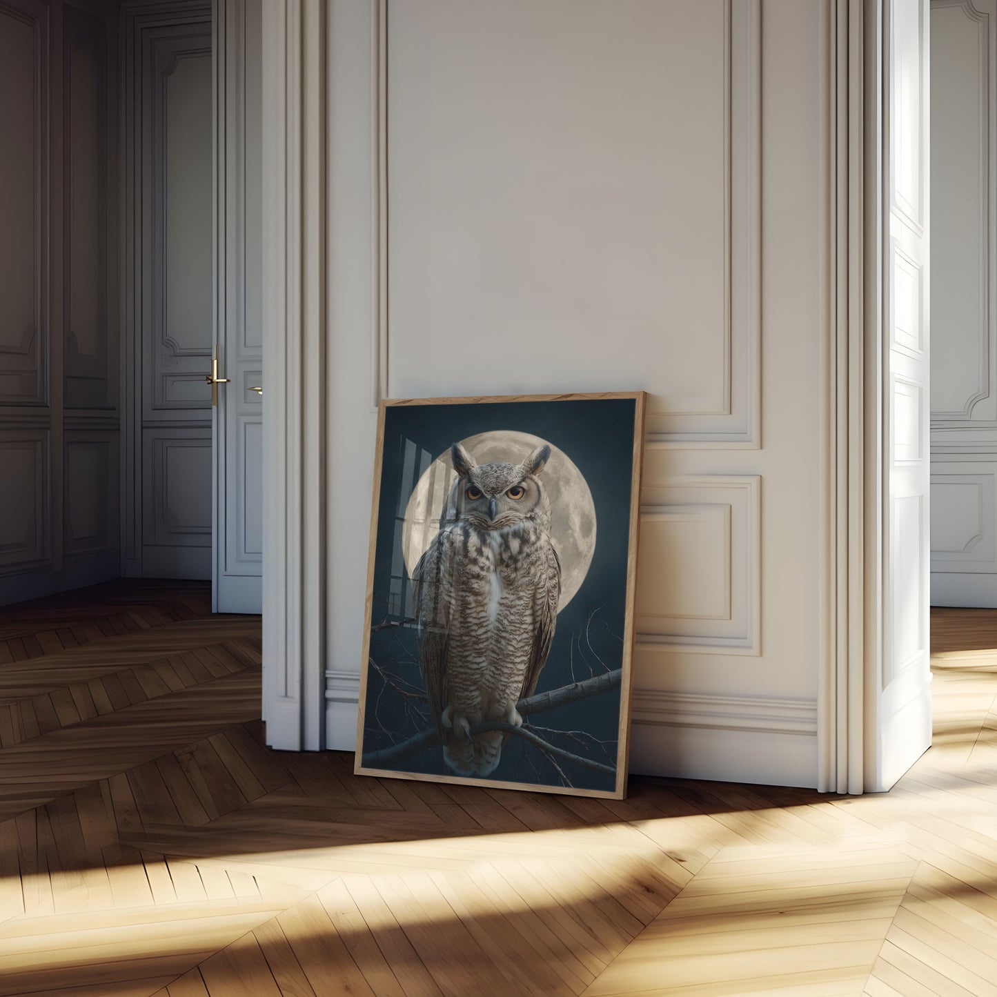Poster della Maestosa Civetta al Chiaro di Luna