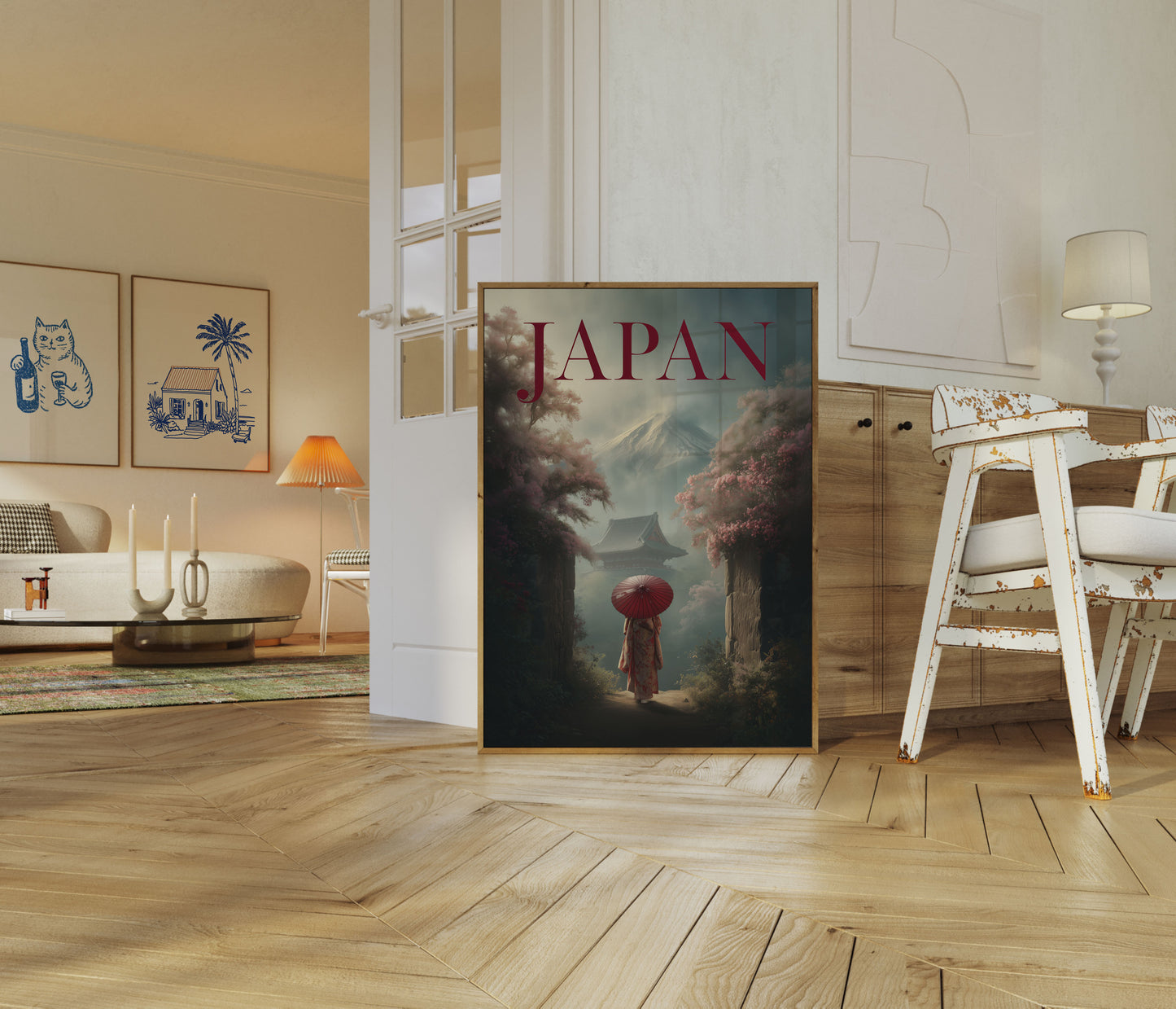 Mystical Japan Cherry Blossom Poster