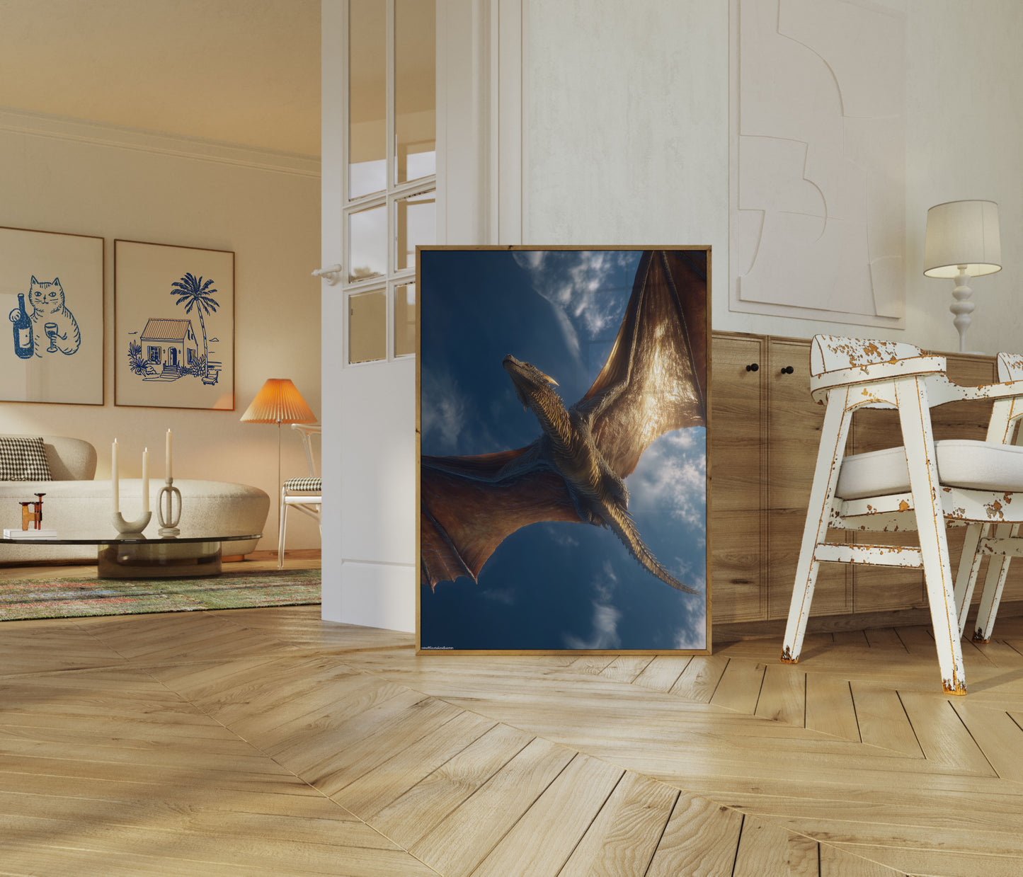 Majestic Dragon Flight Poster