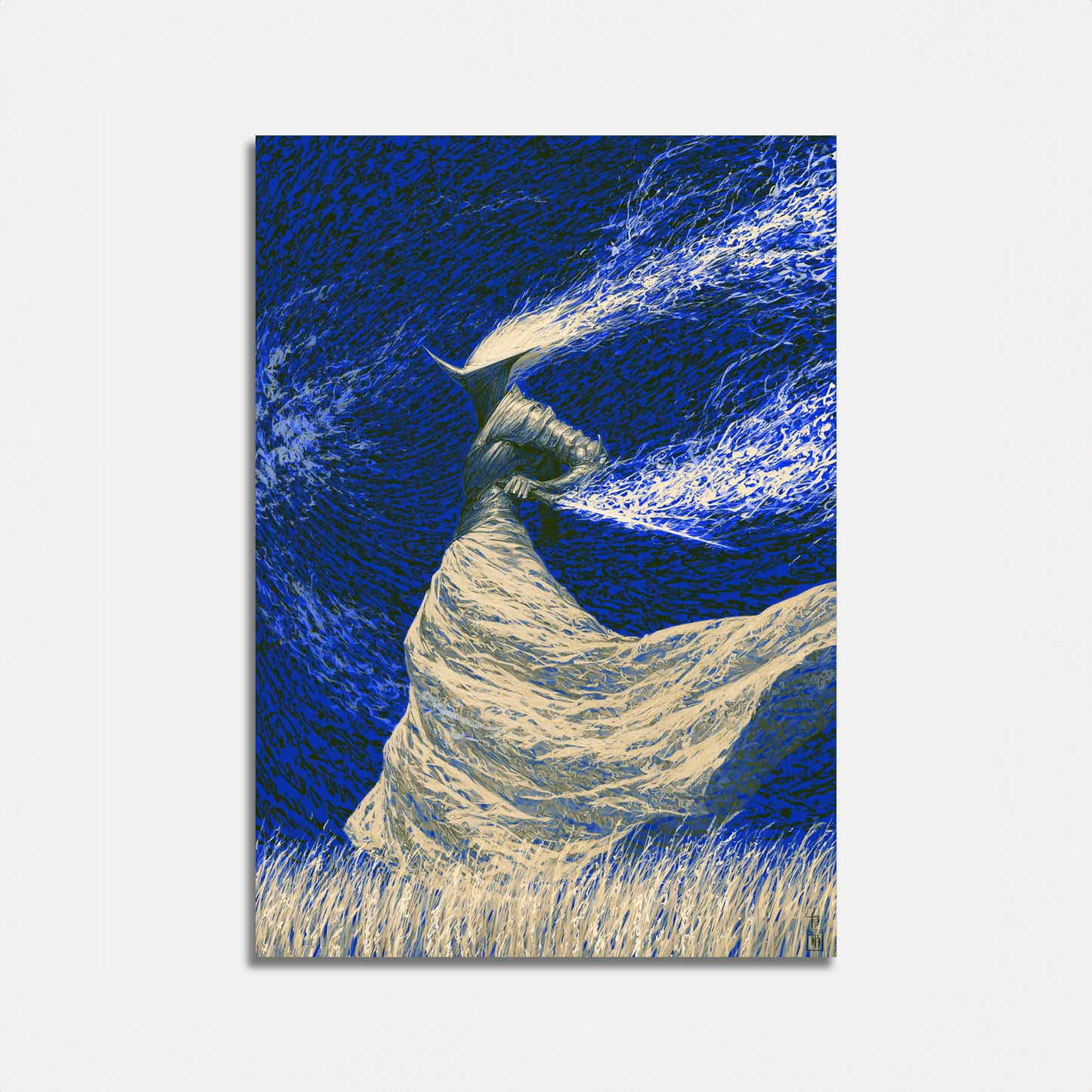 Elegant Swan in Blue Poster