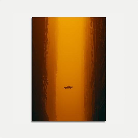 Bil i ökenkanjon affisch