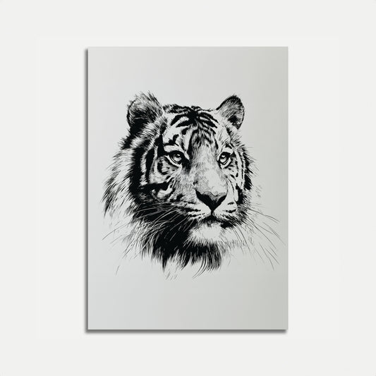 Wild Majesty Black and White Poster