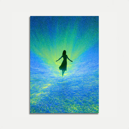 Póster de Mujer Bailando Bajo la Luz de las Estrellas