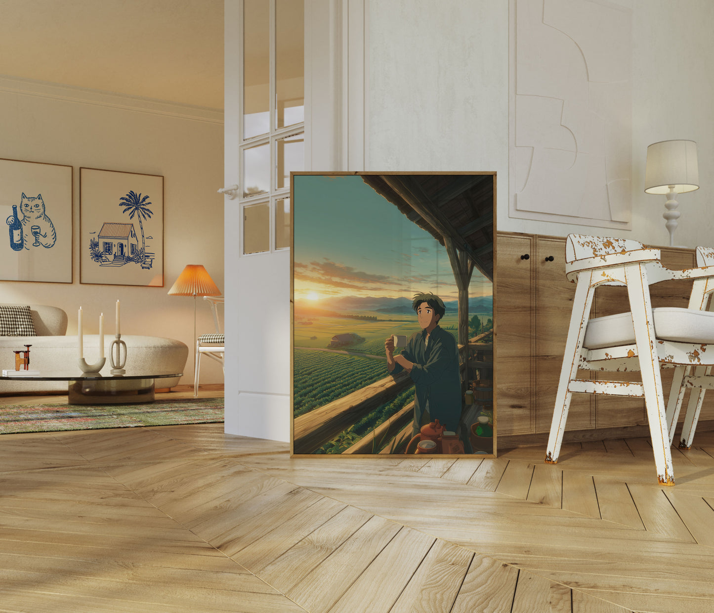 Morning Coffee Farm Vista Poster