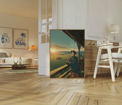 Morning Coffee Farm Vista Poster