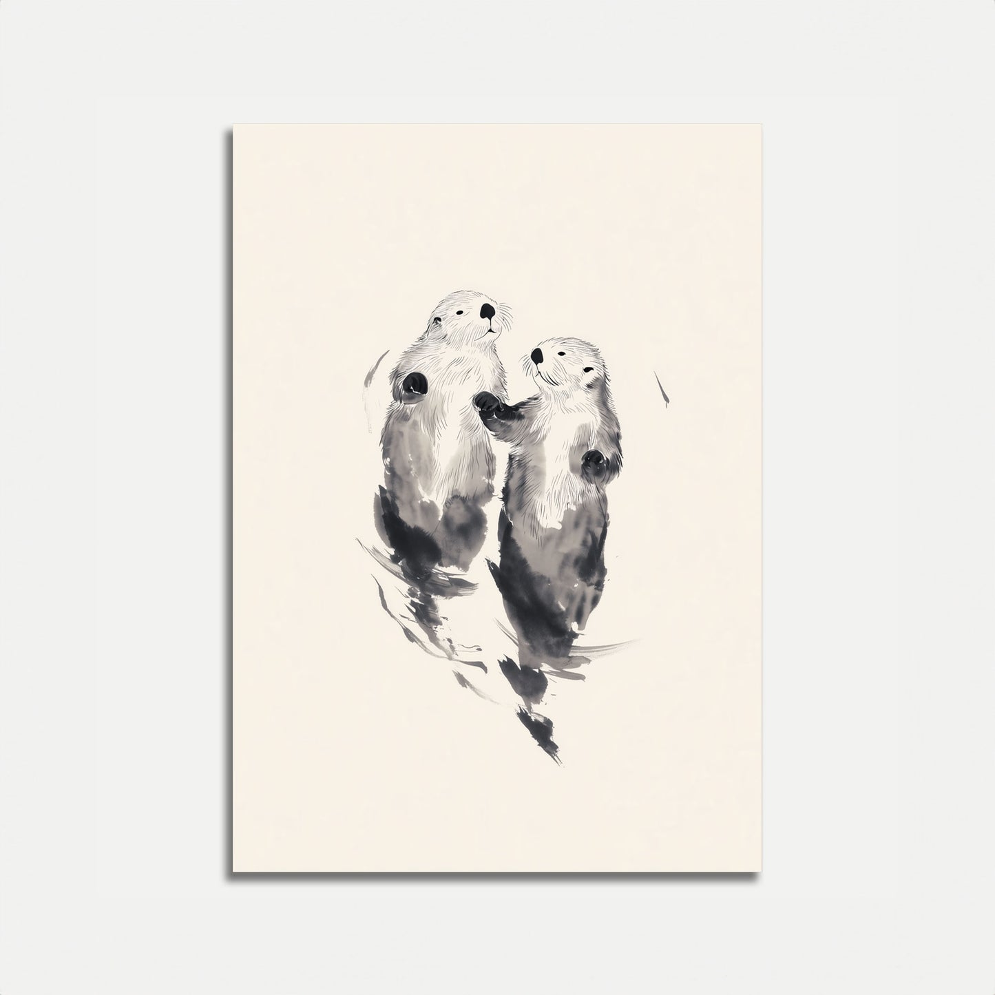 Poster di Lontre Marine che si Tengono per Mano