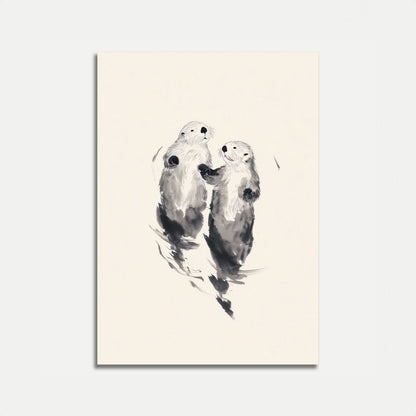 Poster di Lontre Marine che si Tengono per Mano