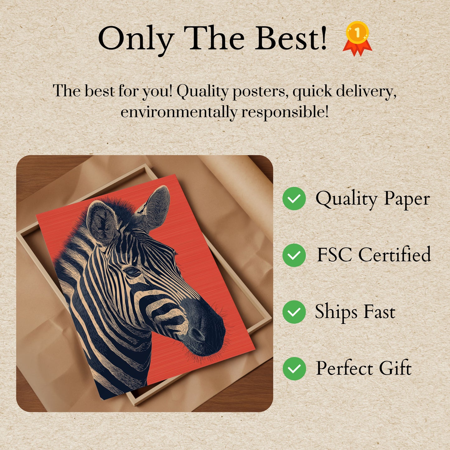 Striped Elegance Zebra Poster