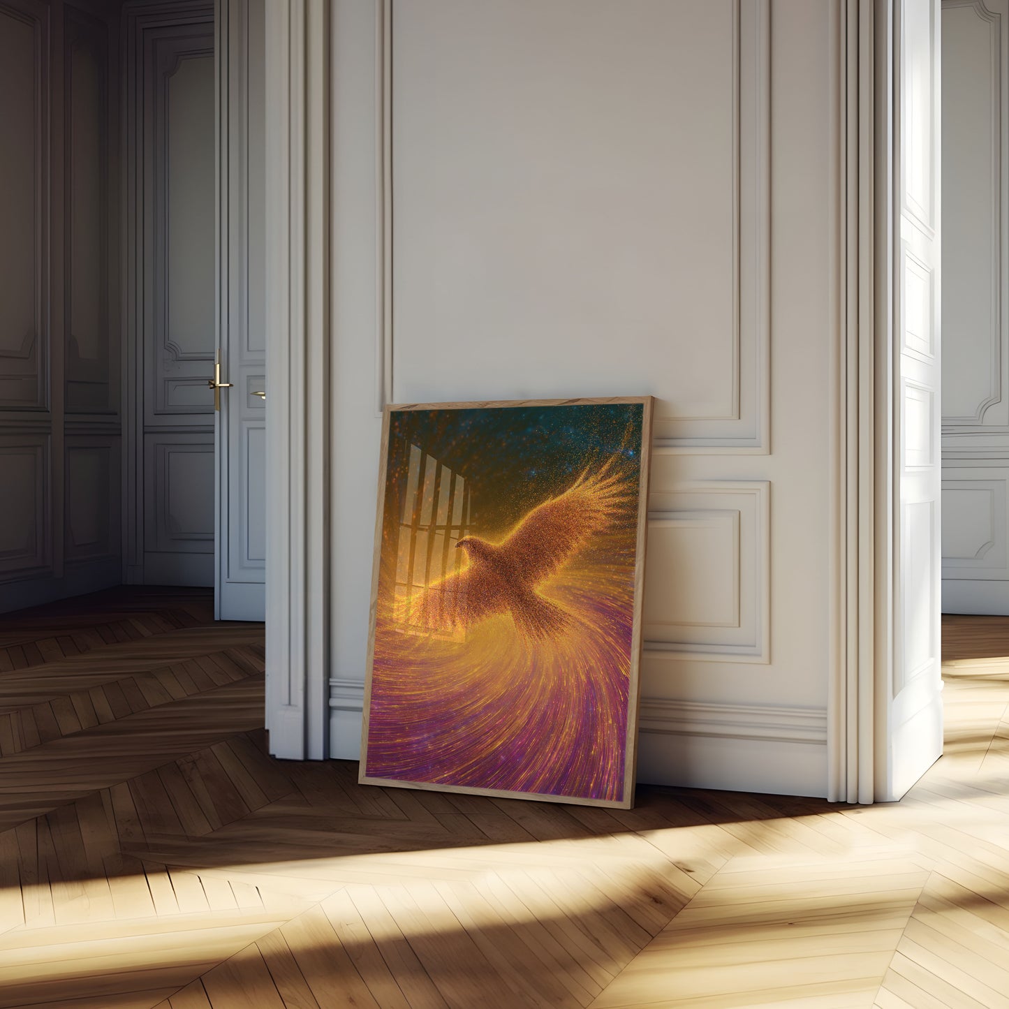 Phoenix Rising Golden Wings Poster